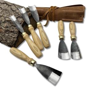 10-Piece Hand Forged Damascus Steel Chisel Set