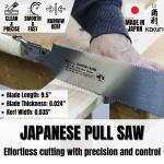 9.5" Japanese Ryoba Pull Saw for Woodworking