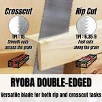 KAKURI 9.5" Ryoba Double Edge Pull Saw