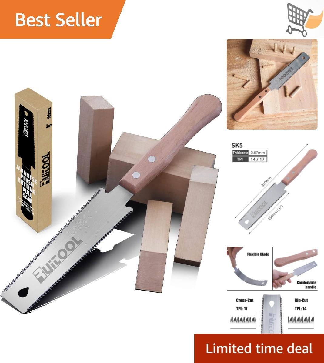 6-Inch Japanese Hand Saw - Double Edge SK5 Steel