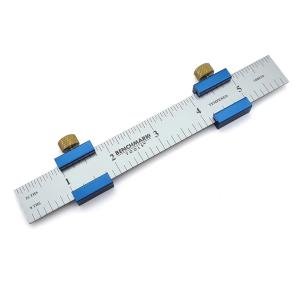 Anodized Aluminum Ruler Stops with 6” Steel Rule