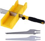 12" Miter Box and Saw Set Including 3 Hand Saws for Woodworking, Crafting, Carpe