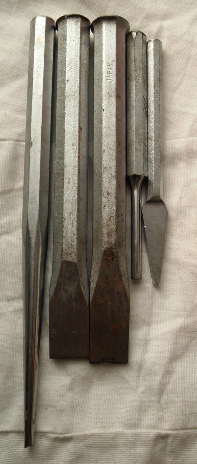 5-piece Vintage Japanese Woodworking Chisel Set