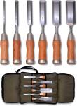 6-Piece Japanese Wood Chisel Set with Handles