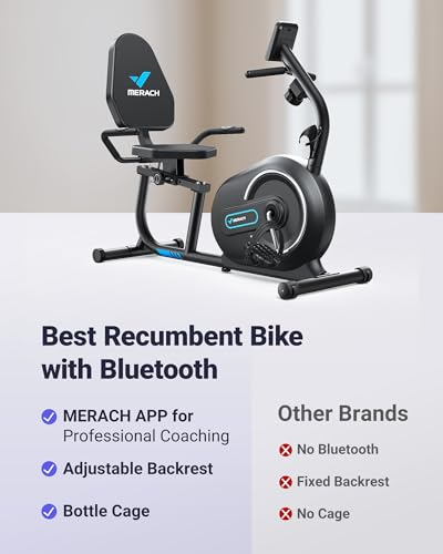 Vélo d'appartement MERACH avec Bluetooth et écran LCD