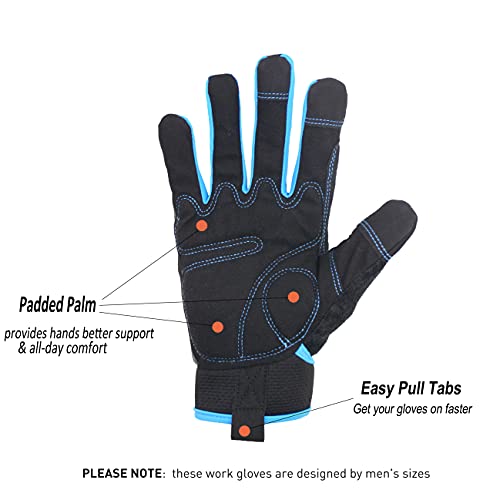 HANDLANDY Touch Screen Utility Work Gloves - Medium Grey