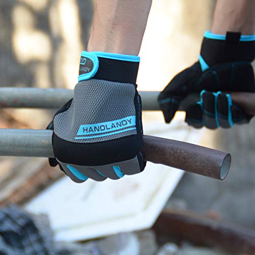 HANDLANDY Touch Screen Utility Work Gloves - Medium Grey