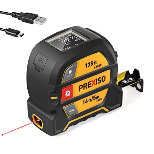 PREXISO 2-in-1 Laser Tape Measure 135Ft/40m
