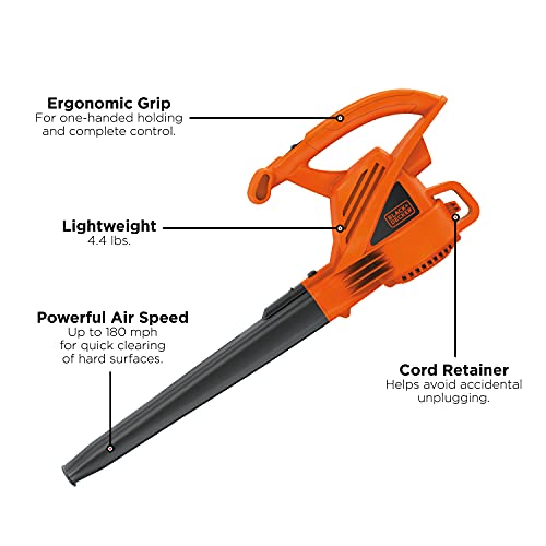 BLACK+DECKER LB700 7-Amp Corded Leaf Blower
