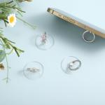 Ymapinc 4Pcs Phone Finger Ring Transparent Bling Cell Phone Case Ring Holder with Rhinestones Phone Ring Holder Grip Kickstand 360° Rotation Compatible with Phones Tablets Case
