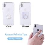 Cell Phone Ring Holder Stand Transparent Finger Grip Loop Finger Ring Stand (Black Sliver Rose Gold Colorful (Round))