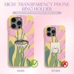 Jsoerpay Transparent Phone Ring Holder 2 Pcs, Clear Cell Phone Ring Holder with Diamond, Finger Grip 360°Rotation Compatible with Most of The Phones, Tablet and Case (Black)