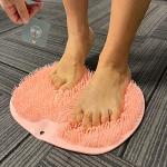 2PACK Shower Foot Scrubber Mat Back Washer Back Exfoliating Bath Wash Pad Wall Mounted Slip Suction Cups Foot Scrubber for Use in Shower Cups Foot Cleaner for Men and Women
