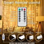 suddus Curtain Lights for Bedroom, 200 Led Hanging String Light Outdoor, Fairy Curtain Lights Indoor for Christmas, Dorm, Wall, Backdrop, Window, Wedding, Party, Birthday Decor, Warm White