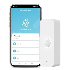 Smart PIR Motion Sensor: WiFi Motion Detector with App Notification Alerts, Wireless Contact Sensor for Home Security and Smart Home Automation, No Hub Required, Compatible with Alexa