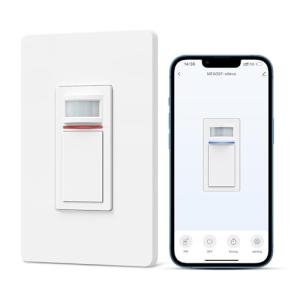 Milfra Smart Motion Sensor Light Switch,Motion Sensor Light Switch Works with Siri Alexa and Google Home, Voice and Remote Control, Neutral Wire Required
