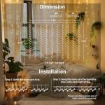 JMEXSUSS 300 LED Remote Control Christmas Curtain Lights, Plug in Fairy Curtain Lights Outdoor, Window Wall Hanging String Lights for Bedroom Backdrop Wedding Party Indoor Patio Xmas Decor, Warm White