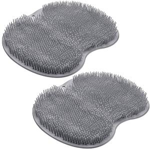 2PACK Shower Foot Scrubber Mat Back Washer Back Exfoliating Bath Wash Pad Wall Mounted Slip Suction Cups Foot Scrubber for Use in Shower Cups Foot Cleaner for Men and Women