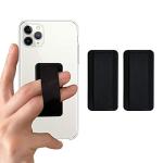WUOJI [2 Pack] Ultra Slim Phone Grip Strap for iPhone 15 14 13 Pro Max & Samsung, Soft Nylon Finger Holder, Wireless Charging Friendly, Anti-Drop - Black