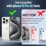 SEFING Phone Case for iPhone 15 Pro Case with Slide Camera Cover, with Finger Ring Holder Stand, fit Magnetic Car Mount, for iPhone 15 Pro (Alpine Green)