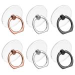 Molain 6Pcs Transparent Phone Ring Grips Holder, 360 Degree Rotation Ring Holder for Phone Case Cell Phone Tablet Case Accessories(Silver + Black + Rose Gold)