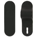 AOLEY Finger Holder for Phones, Cell Phone Grip | Phone Handle | Finger Strap with Stand for iPhone Android Smartphone Small Tablet (PU-Black)