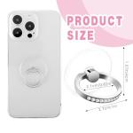 4 Pcs Diamond Cell Phone Ring Holder Stand Transparent Finger Grip Clear Phone Ring Grip Clear 360° Degree Rotation Kickstand Phone Rings for Back of Phone Compatible with Most of Phones
