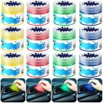 Datanly 12 Pack Car Cleaning Gel Detailing Cleaner Putty Auto Clean Dust Mud Tools Accessories Kit for Car Interior Air Vent Dashboard Keyboard Home Office(Colorful)
