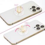 4 Pcs Diamond Cell Phone Ring Holder Stand Transparent Finger Grip Clear Phone Ring Grip Clear 360° Degree Rotation Kickstand Phone Rings for Back of Phone Compatible with Most of Phones