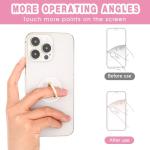 4 Pcs Diamond Cell Phone Ring Holder Stand Transparent Finger Grip Clear Phone Ring Grip Clear 360° Degree Rotation Kickstand Phone Rings for Back of Phone Compatible with Most of Phones