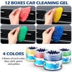 Datanly 12 Pack Car Cleaning Gel Detailing Cleaner Putty Auto Clean Dust Mud Tools Accessories Kit for Car Interior Air Vent Dashboard Keyboard Home Office(Colorful)