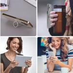 4 Pcs Diamond Cell Phone Ring Holder Stand Transparent Finger Grip Clear Phone Ring Grip Clear 360° Degree Rotation Kickstand Phone Rings for Back of Phone Compatible with Most of Phones
