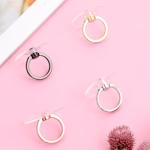 4 Pcs Diamond Cell Phone Ring Holder Stand Transparent Finger Grip Clear Phone Ring Grip Clear 360° Degree Rotation Kickstand Phone Rings for Back of Phone Compatible with Most of Phones