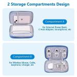 Bevegekos Electronics Organizer Case Travel Accessories Cords Cables Pouch Power Bank Bag (Medium, Azure Blue)