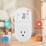 New Generation! Briidea Smart WiFi Temperature Control Outlet Compatible with Alexa Google Assistant, Perfect for Households Greenhouses Reptile Enclosures Incubators, 110V/16A