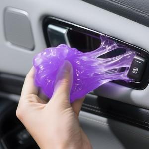 Car Cleaning Gel,Reusable Car Cleaning Putty for Interior Detailing, Car Cleaning Supplies, Auto Detailing Tools, Car Slime for Dust Removal, Car Accessories Interior, Car Cleaning Kit(Purple, 0.8 OZ)