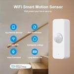 WiFi Motion Sensor, Smart Motion Detector for Home Security, Wireless Motion Sensor App Remote Monitor, Voice Command Compatible with Alexa. 4 Pack