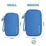 Bevegekos Electronics Organizer Case Travel Accessories Cords Cables Pouch Power Bank Bag (Medium, Azure Blue)
