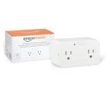 Amazon Basics Dual Smart Plug with Motion Sensor and Night Light, Works with Alexa Only, Control from Anywhere, Automatic Control, 2.4 GHz Wi-Fi, No Hub Required, 4.33 x 2.36 x 1.38 in, White