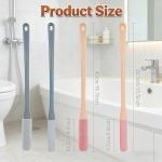 Toe Cleaning Brush, Silicone Toe Gap Cleaner 15.7inch Long Handled Foot Brush for Seniors, Soft Rubber Brush Exfoliating Foot Scrubber for Shower - Seniors, Men and Women (Grey)