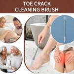 Toe Cleaning Brush, Silicone Toe Gap Cleaner 15.7inch Long Handled Foot Brush for Seniors, Soft Rubber Brush Exfoliating Foot Scrubber for Shower - Seniors, Men and Women (Grey)