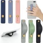 Weewooday 6 Pieces Phone Grip Holder Cell Phone Grip Strap Telescopic Finger Strap Stand Universal Finger Kickstand for Most Smartphones(Soft Colors)