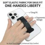 WUOJI - Finger Strap Phone Holder - Ultra Thin Anti-Slip Universal Cell Phone Grips Band Holder for Back of Phone -2Pack(Black)