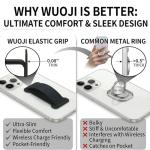 WUOJI - Finger Strap Phone Holder - Ultra Thin Anti-Slip Universal Cell Phone Grips Band Holder for Back of Phone -2Pack(Black)