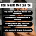 Serrento Dry Brush for Men - Exfoliating Body Tool for Dry Brushing & Lymphatic Drainage, Natural, Firm Bristle Brush for Men's Skin, with Anti-Slip Cotton Strap & Black Wooden Base, 2 in x 5 in