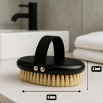 Serrento Dry Brush for Men - Exfoliating Body Tool for Dry Brushing & Lymphatic Drainage, Natural, Firm Bristle Brush for Men's Skin, with Anti-Slip Cotton Strap & Black Wooden Base, 2 in x 5 in