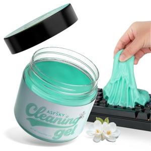 ASFSKY Car Cleaning Gel (Green,Magnolia) Cleaning Putty Universal Dust Cleaning Car Interior Cleaner Keyboard Dust Remover Car Slime Gifts for Women Girl Men（1 Pack）