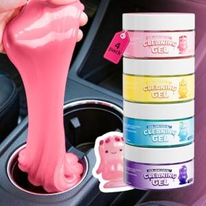 ColorCoral Car Cleaning Gel Reusable Car Clean Putty 4Pack - Universal Car Interior Cleaner Slime for Keyboard Cleaner,Cute Car Cleaning Accessories, 4 Fragrances,Dust Remover Gifts for Men & Women