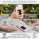 WUOJI Universal Phone Grip for Smartphones - Phone Holder for Hand for Back of Phone - Wireless Charging Compatible (Black) - 3Pack