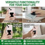 WUOJI Universal Phone Grip for Smartphones - Phone Holder for Hand for Back of Phone - Wireless Charging Compatible (Black) - 3Pack